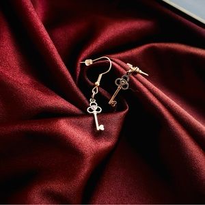 Silver Key Earrings